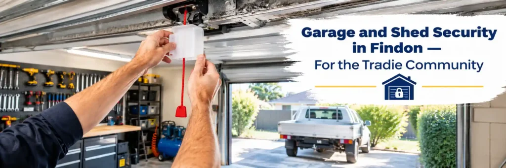 Garage door security installation in a Findon tradie workshop